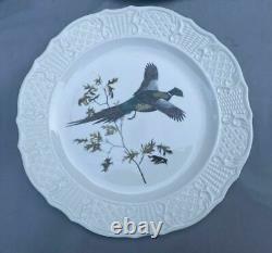Set Of 8 Vintage Porcelain Delano Studios 10 Dinner Game Plates With Wildlife