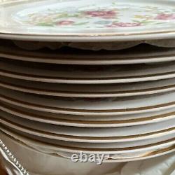 Set Of 9 10.5 Dinner Plate Rose Peony by Mikasa In Beautiful Case Unused Pretty