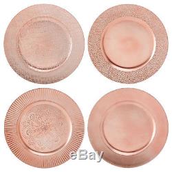 Set Of Rose Gold Charger Plates Dinner Place Settings Wedding Party Dine Serve
