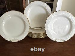 Set Of Ten Antique Classical Minton Dinner Plates Gold Details