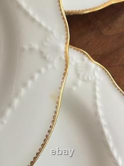 Set Of Ten Antique Classical Minton Dinner Plates Gold Details