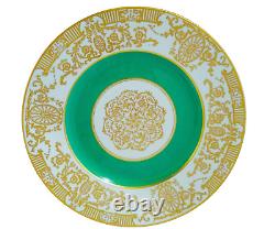 Set Of Ten Jade Green & Gold Elegant Dinner Plates By Ka Krautheim Bavaria
