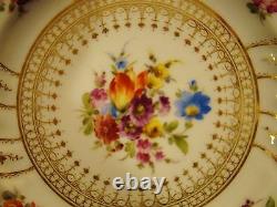 Set Six (6) Richard Klemm Dresden Flowers Porcelain Dinner Plates 1888-1916