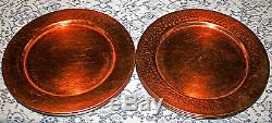 Set of 10 13 Hammered Round Copper Charger Dinner Plates NICE EUC