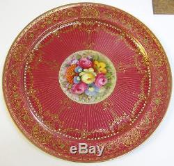 Set of (10) Hand Painted Royal Worcester 10.5 inch Dinner Plates Signed Austin