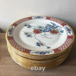 Set of 10 Lenox Red Lacquer Dinner Plates