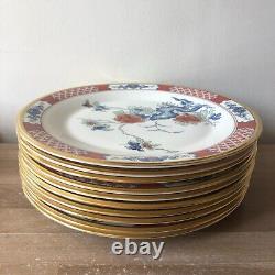 Set of 10 Lenox Red Lacquer Dinner Plates