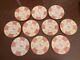Set Of 10 Minton England Pink Gold Cockatrice 10-1/2 Dinner Plates