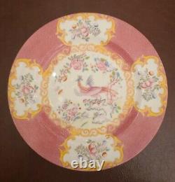 Set of 10 MINTON England Pink Gold Cockatrice 10-1/2 Dinner Plates
