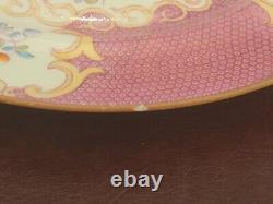 Set of 10 MINTON England Pink Gold Cockatrice 10-1/2 Dinner Plates