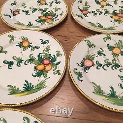 Set of 10 Vintage Dinner Plates Hand Painted Made in Italy b Filliponi La Perla