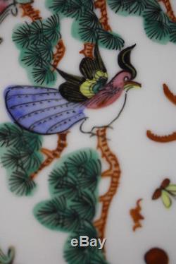 Set of 10 Vintage Hand Painted Asian Dinner Plates Famille Rose Style Hong Kong