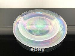 Set of 12 ARTISTIC ACCENTS PEARL WHITE OPAL IRIDESCENT DINNER SALAD PLATE BOWL