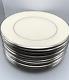 Set Of 12 Lenox Solitaire Dinner Plates 10 3/4 Ivory Platinum Trim