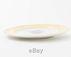 Set of 12 Mottahedeh China Dinner Plates 10 Aviary Bird Yellow Trim 5682 Italy