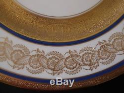 Set of 12 Wedgwood Dinner Plates Cobalt & Gold Rims Circa 1902 -1920