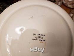 Set of 12 Wedgwood Fallow Deer Brown copper/gold Lustre 10 Dinner plates