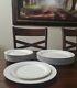 Set Of 15 Grey Pinstripes Lenox Chinastone 7 Dinner Plates 10 3/4 + 8 Salad