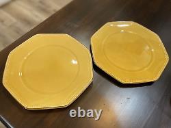 Set of 2 Vintage Terre Provence France Dinner Plates 12 Yellow NWT EUC 32