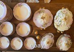 Set of 243 Pieces Antique Haviland Limoges 1893 model Ranson withcustom Hand Decor