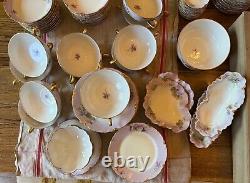 Set of 243 Pieces Antique Haviland Limoges 1893 model Ranson withcustom Hand Decor