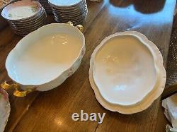 Set of 243 Pieces Antique Haviland Limoges 1893 model Ranson withcustom Hand Decor