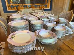 Set of 243 Pieces Antique Haviland Limoges 1893 model Ranson withcustom Hand Decor