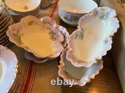 Set of 243 Pieces Antique Haviland Limoges 1893 model Ranson withcustom Hand Decor