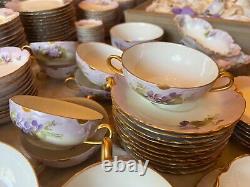 Set of 243 Pieces Antique Haviland Limoges 1893 model Ranson withcustom Hand Decor