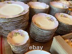 Set of 243 Pieces Antique Haviland Limoges 1893 model Ranson withcustom Hand Decor