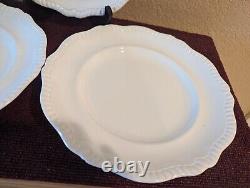 Set of 3 Copeland Spode Gadroon Dinner Plates Off White Scalloped Rope Edge
