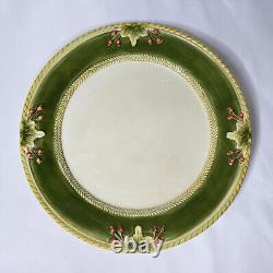 Set of 4 Hawthorne Green by Fitz & Floyd Berries & Leaves Dinner Plates 11-1/4