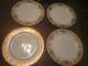 Set Of 4 Noritake Christmas Ball White & Gold 9 3/4 Dinner Plates #175