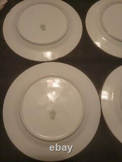 Set of 4 Noritake Christmas Ball White & Gold 9 3/4 Dinner Plates #175