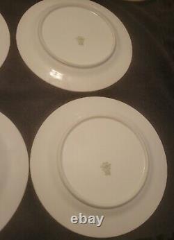 Set of 4 Noritake Christmas Ball White & Gold 9 3/4 Dinner Plates #175