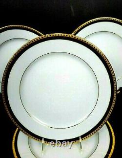 Set of 4 Tiffany & Co Limoges France DINNER PLATE Black Band Pattern 10 7/8