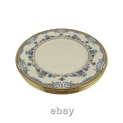 Set of 4 VTG Dinner Plates Minton Avonlea Pastel Florals Scrolls Gold England
