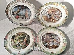 Set of 4 Villeroy & Boch Foxwood Tales Dinner Plates