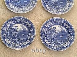 Set of 4 Vintage English Spode Staffordshire Dinner Plates