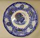 Set Of 4 Vintage Nikko Stone China Blue Multicolor Turkey Dinner Plates 10 1/4