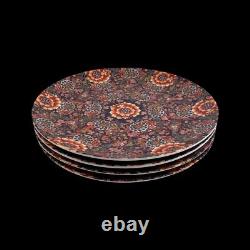 Set of 4 Williams Sonoma Imari-Chrysanthemum Cobalt Rust Dinner Plates 10-3/4