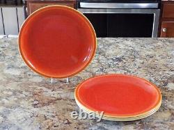 Set of 4 Williams Sonoma Jars France Cantine Orange 10 1/2 Dinner Plates