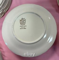 (Set of 49 PCS)-FRENCH SAXON CHINAUNION MADE U. S. A. 22 KT GOLD China Dinner Set