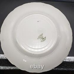 Set of 5 Geneva Green Gold New Wharf Pottery Semi Porcelain Dinner Plate 9.75