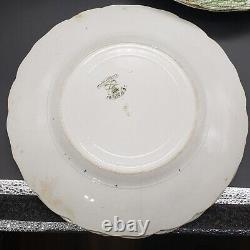 Set of 5 Geneva Green Gold New Wharf Pottery Semi Porcelain Dinner Plate 9.75