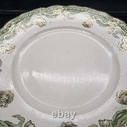 Set of 5 Geneva Green Gold New Wharf Pottery Semi Porcelain Dinner Plate 9.75