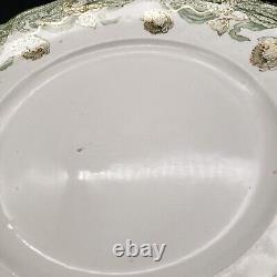 Set of 5 Geneva Green Gold New Wharf Pottery Semi Porcelain Dinner Plate 9.75