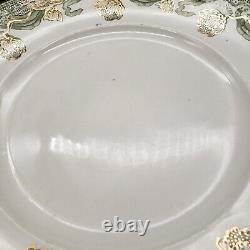 Set of 5 Geneva Green Gold New Wharf Pottery Semi Porcelain Dinner Plate 9.75