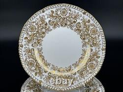 Set of (5) Royal Crown Derby BROCADE 10.5 Gold Bone China Dinner Plates