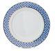 Set Of 6 Dinner Plates 10.5 Lomonosov Pattern, Russian Cobalt Blue Net, 24k